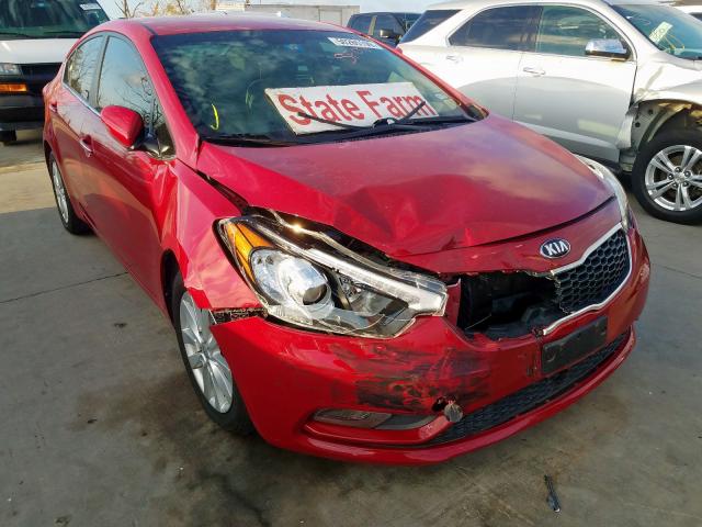 KNAFX4A86E5051866 - 2014 KIA FORTE EX RED photo 1