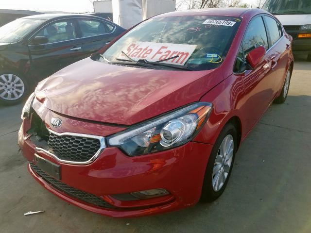 KNAFX4A86E5051866 - 2014 KIA FORTE EX RED photo 2