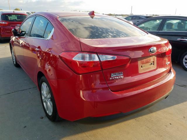 KNAFX4A86E5051866 - 2014 KIA FORTE EX RED photo 3