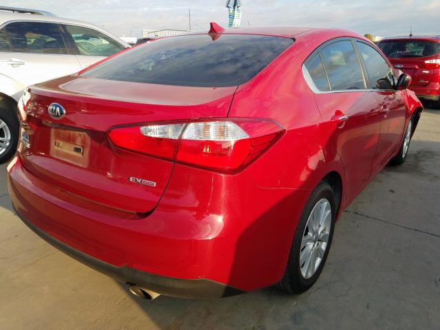 KNAFX4A86E5051866 - 2014 KIA FORTE EX RED photo 4