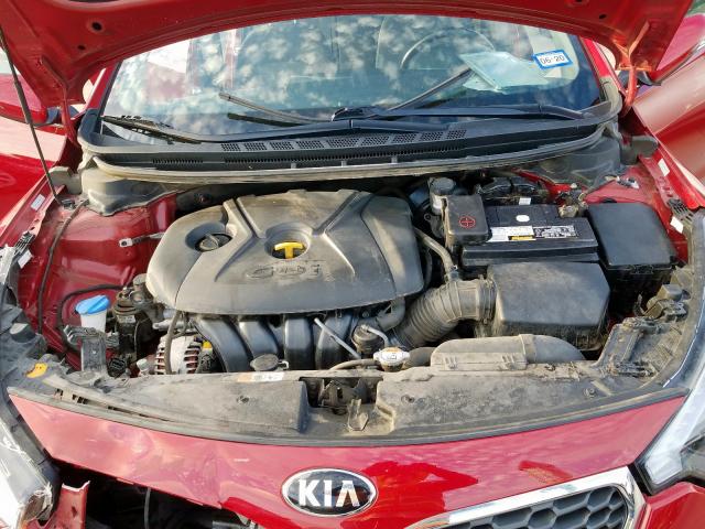 KNAFX4A86E5051866 - 2014 KIA FORTE EX RED photo 7