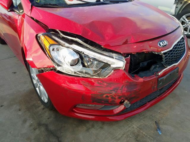 KNAFX4A86E5051866 - 2014 KIA FORTE EX RED photo 9