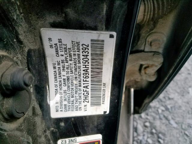 2HGFA1F69AH504392 - 2010 HONDA CIVIC LX-S Qara foto 10