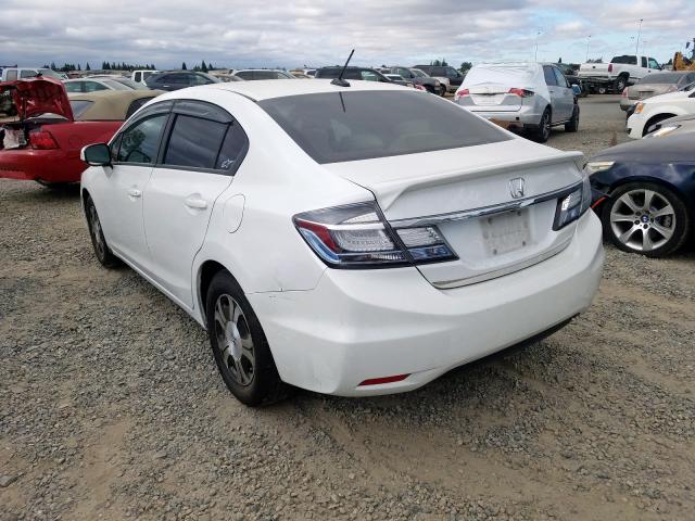 19XFB4F28DE201730 - 2013 HONDA CIVIC HYBR WHITE photo 3