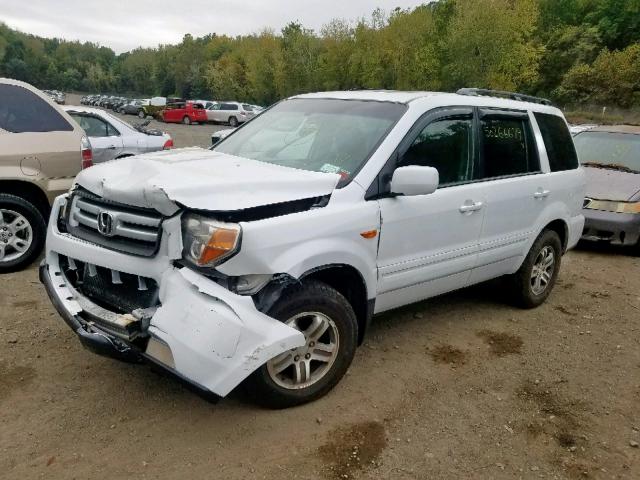 2HKYF18647H538553 - 2007 HONDA PILOT EXL WHITE photo 2