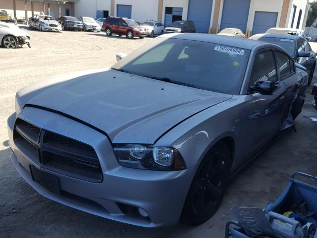 2C3CDXHG3EH330606 - 2014 DODGE CHARGER SX GRAY photo 2