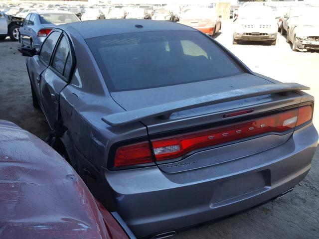 2C3CDXHG3EH330606 - 2014 DODGE CHARGER SX GRAY photo 3