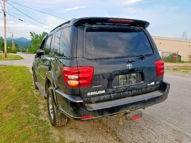 5TDBT48A83S154459 - 2003 TOYOTA SEQUOIA LI BLACK photo 3