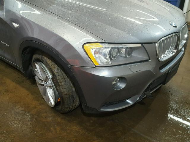 5UXWX9C54E0D17371 - 2014 BMW X3 XDRIVE2 GRAY photo 9