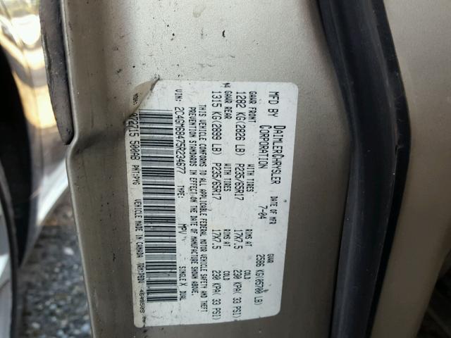 2C4GM68475R234677 - 2005 CHRYSLER PACIFICA T GOLD photo 10