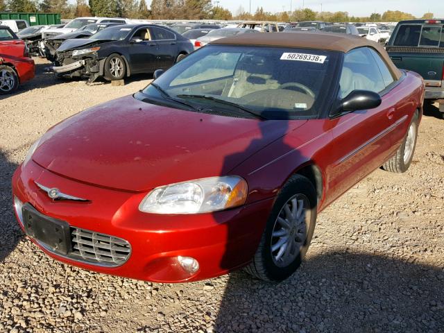 1C3EL55R62N168415 - 2002 CHRYSLER SEBRING LX RED photo 2