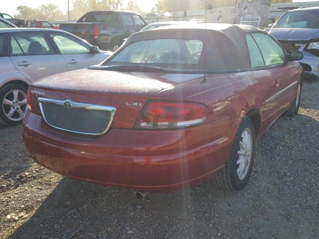 1C3EL55R62N168415 - 2002 CHRYSLER SEBRING LX RED photo 4