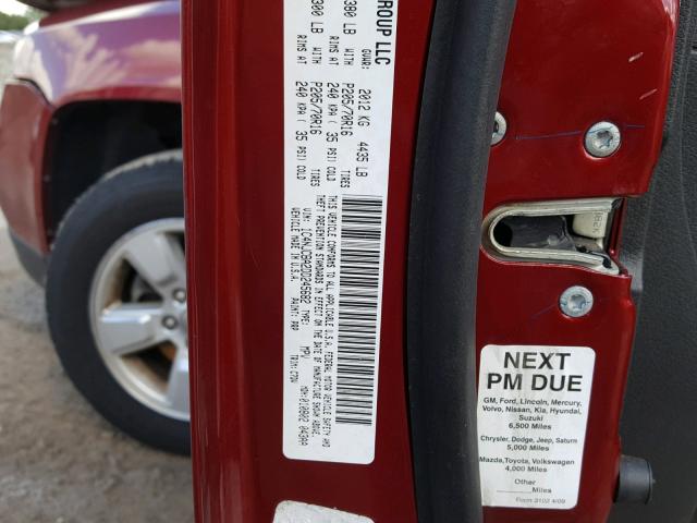 1C4NJCBA2DD245682 - 2013 JEEP COMPASS SP كستنائي صورة 10