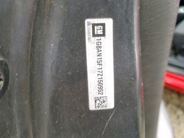 1G8AN15F17Z150952 - 2007 SATURN ION LEVEL RED photo 10