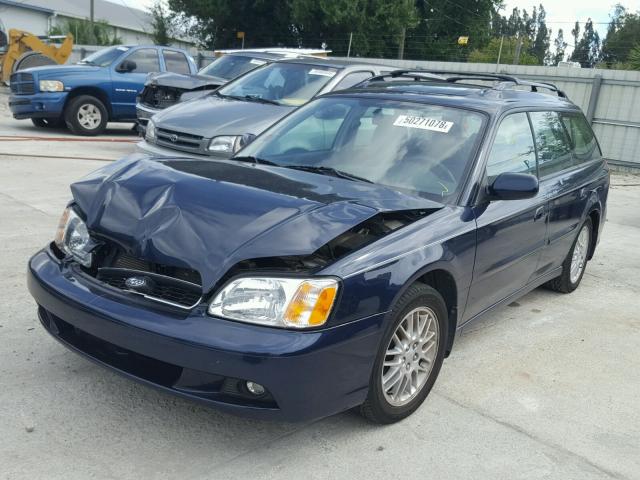 4S3BH635637304926 - 2003 SUBARU LEGACY L BLUE photo 2