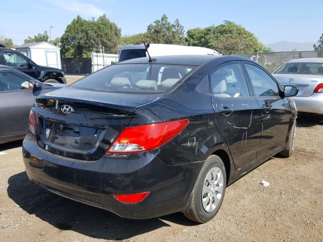 KMHCT4AE2GU053948 - 2016 HYUNDAI ACCENT SE BLACK photo 4