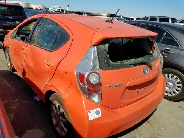 JTDKDTB33D1039946 - 2013 TOYOTA PRIUS C ORANGE photo 3