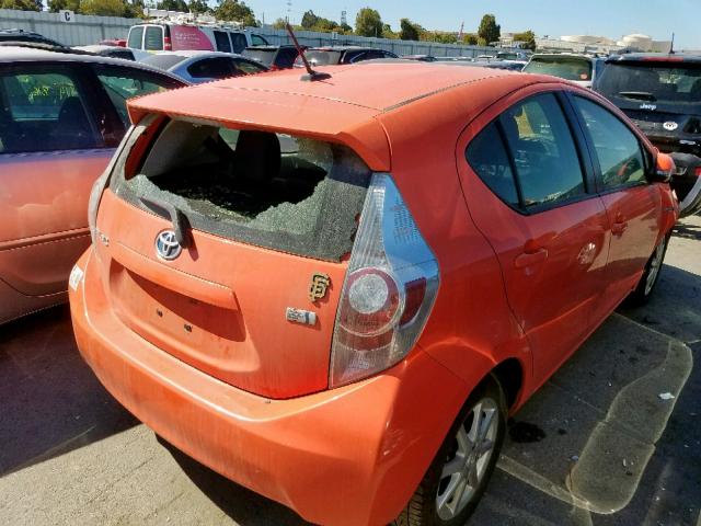 JTDKDTB33D1039946 - 2013 TOYOTA PRIUS C ORANGE photo 4