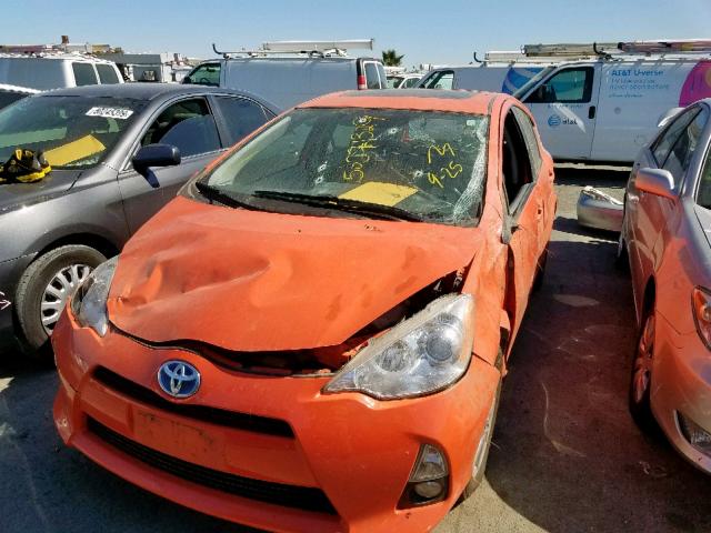 JTDKDTB33D1039946 - 2013 TOYOTA PRIUS C ORANGE photo 9