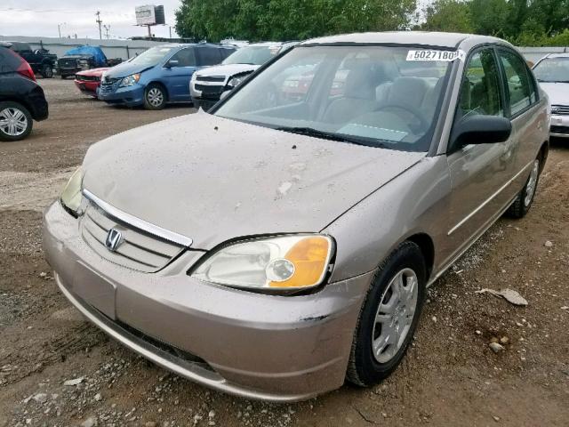 2HGES16582H565797 - 2002 HONDA CIVIC LX GOLD photo 2