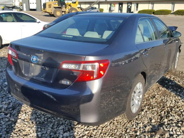 4T1BD1FK7CU050303 - 2012 TOYOTA CAMRY HYBR GRAY photo 4