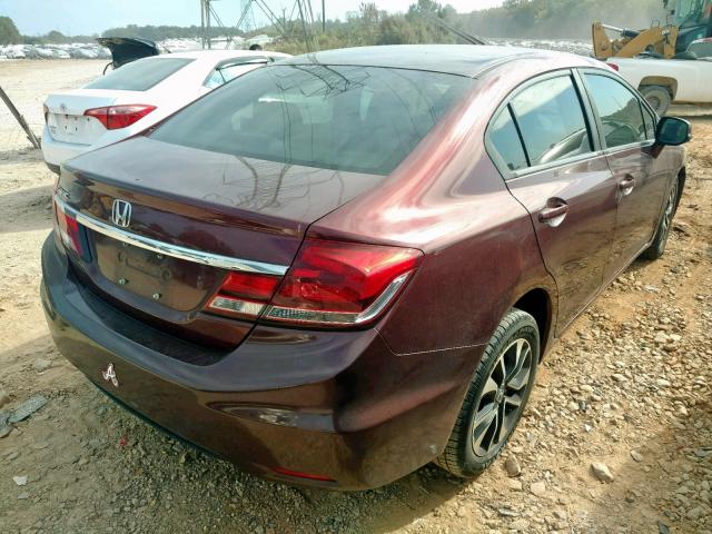 19XFB2F87DE035337 - 2013 HONDA CIVIC EX MAROON photo 4