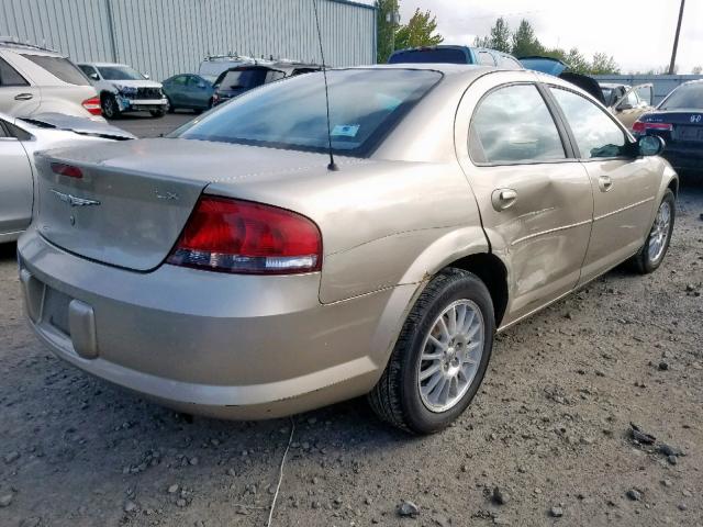 1C3EL46X74N152623 - 2004 CHRYSLER SEBRING LX GOLD photo 4