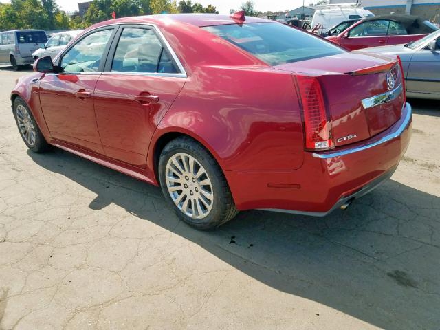 1G6DM5ED0B0151232 - 2011 CADILLAC CTS PERFOR RED photo 3