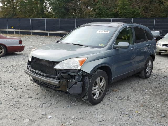 5J6RE4H77BL046728 - 2011 HONDA CR-V EXL GREEN photo 2