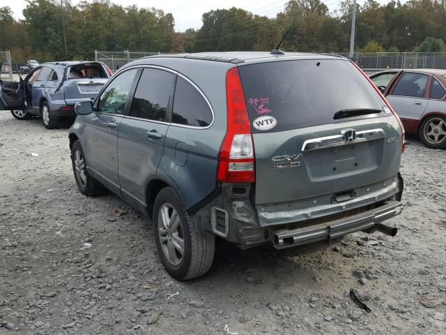 5J6RE4H77BL046728 - 2011 HONDA CR-V EXL GREEN photo 3