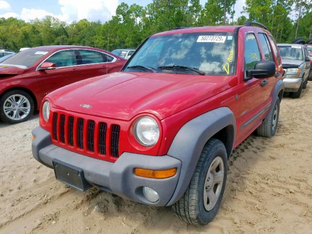 1J4GL48K44W286208 - 2004 JEEP LIBERTY SP RED photo 2