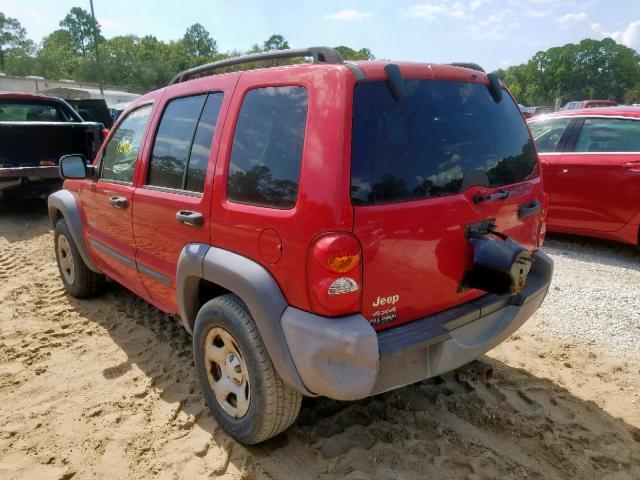 1J4GL48K44W286208 - 2004 JEEP LIBERTY SP RED photo 3