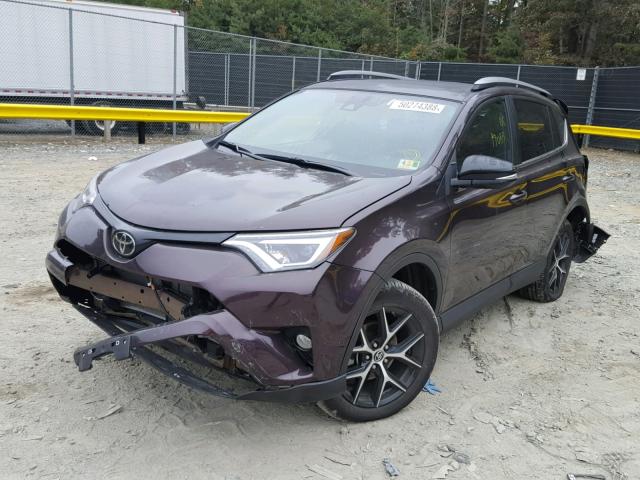 2T3JFREV1HW634064 - 2017 TOYOTA RAV4 SE PURPLE photo 2