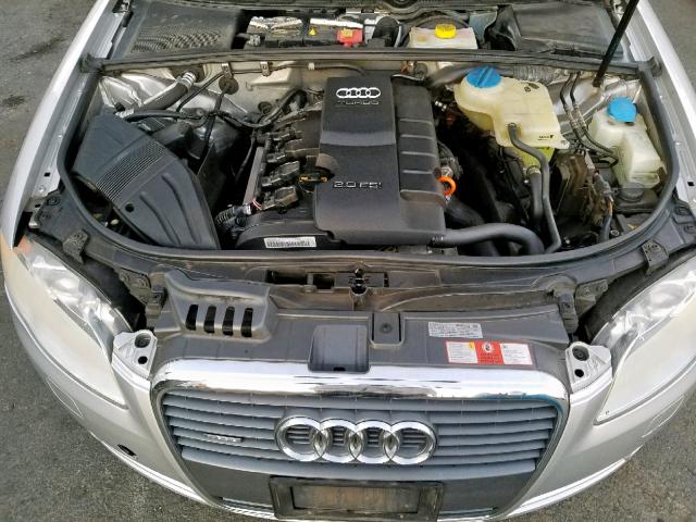 WAUKF78E27A131772 - 2007 AUDI A4 2.0T AV SILVER photo 7