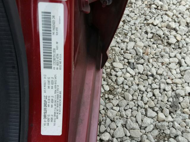 1C3CCBBG7EN119558 - 2014 CHRYSLER 200 TOURIN RED photo 10