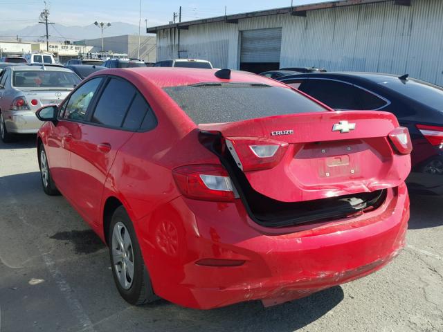 1G1BC5SM7H7123352 - 2017 CHEVROLET CRUZE LS RED photo 3