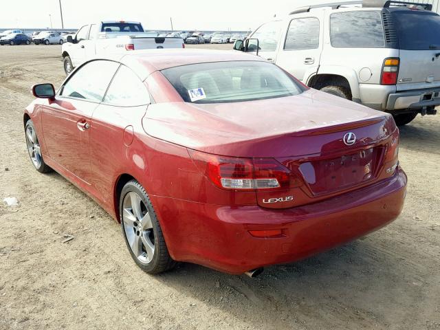 JTHFE2C28A2501078 - 2010 LEXUS IS 350 RED photo 3