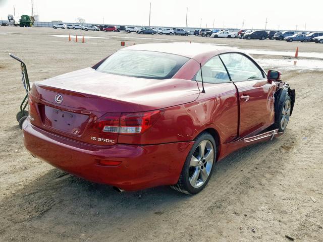 JTHFE2C28A2501078 - 2010 LEXUS IS 350 RED photo 4