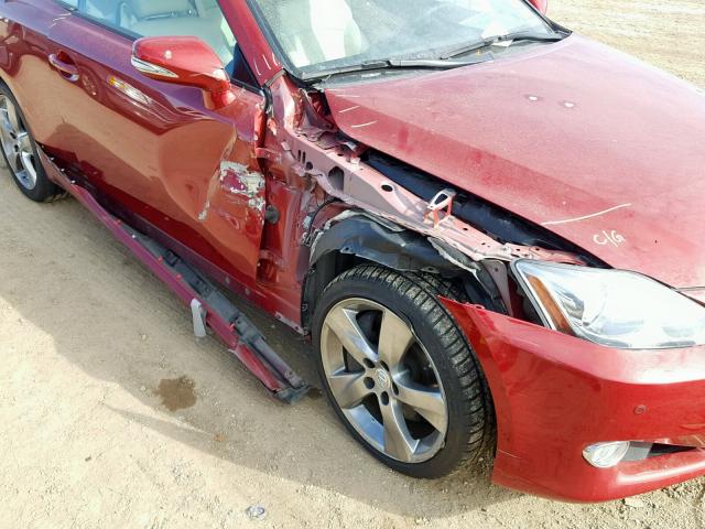 JTHFE2C28A2501078 - 2010 LEXUS IS 350 RED photo 9