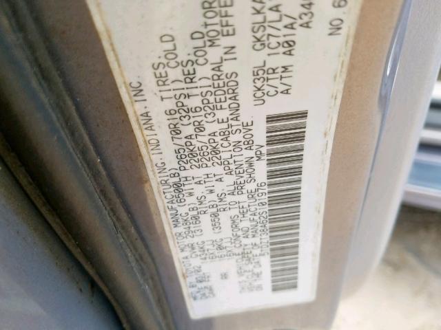 5TDZT38A62S101976 - 2002 TOYOTA SEQUOIA LI GRAY photo 10