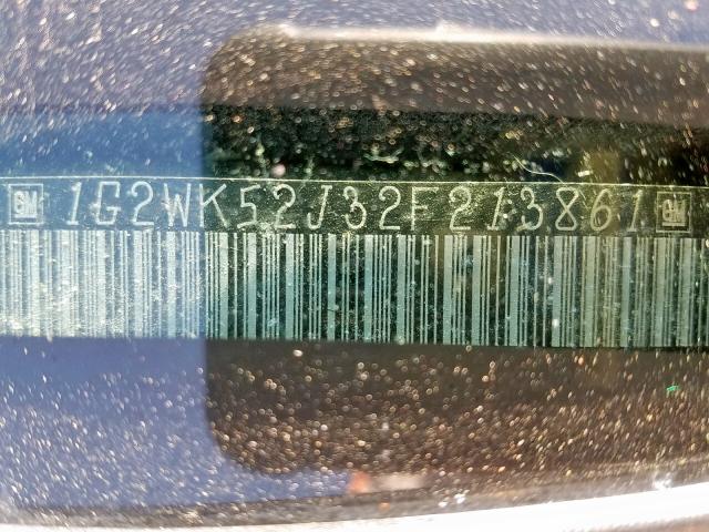 1G2WK52J32F213861 - 2002 PONTIAC GRAND PRIX BLUE photo 10