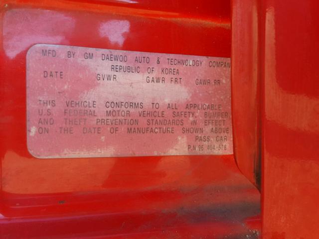 KL1TD52665B315940 - 2005 CHEVROLET AVEO BASE Qırmızı foto 10