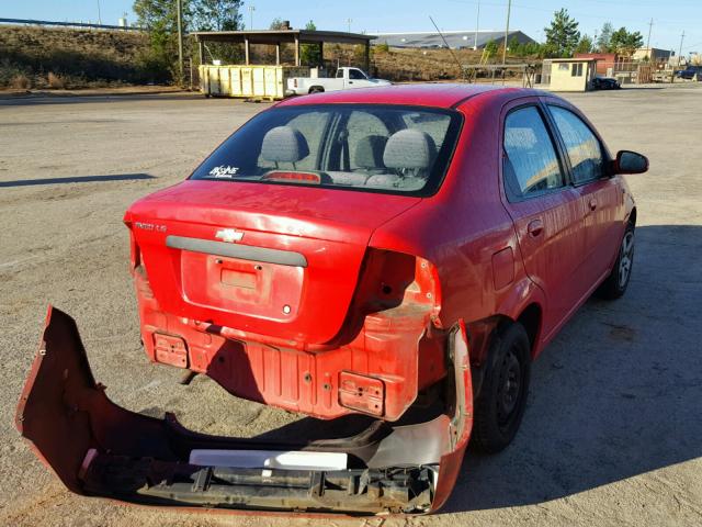 KL1TD52665B315940 - 2005 CHEVROLET AVEO BASE Qırmızı foto 4