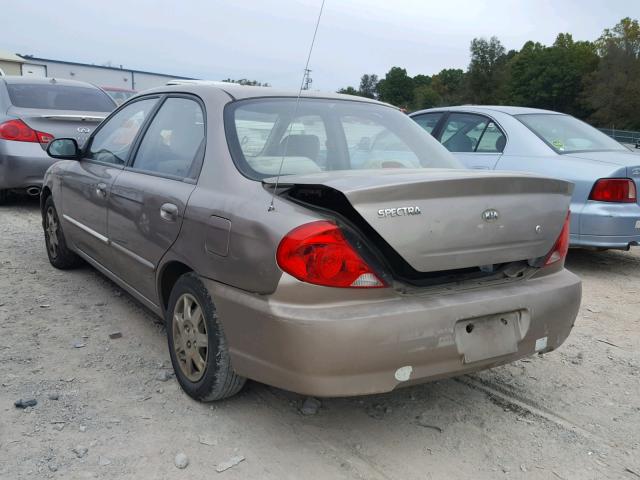 KNAFB121925154404 - 2002 KIA SPECTRA BA TAN photo 3