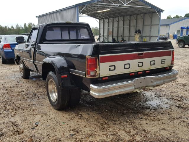 1B7ME36CXNS618489 - 1992 DODGE D-SERIES D BLACK photo 3