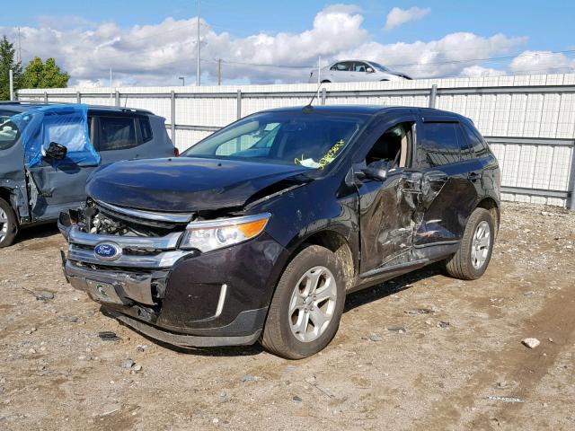 2FMDK4JC9DBC65057 - 2013 FORD EDGE SEL BLACK photo 2