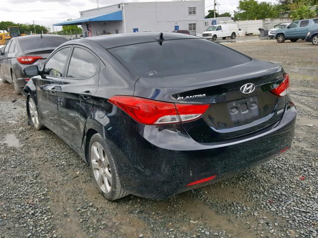 5NPDH4AE7CH121403 - 2012 HYUNDAI ELANTRA GL BLACK photo 3