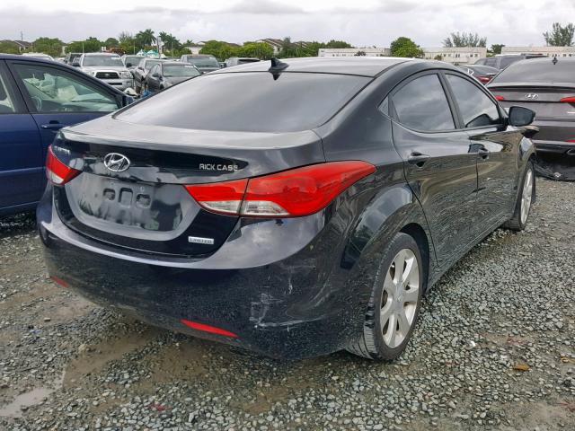 5NPDH4AE7CH121403 - 2012 HYUNDAI ELANTRA GL BLACK photo 4