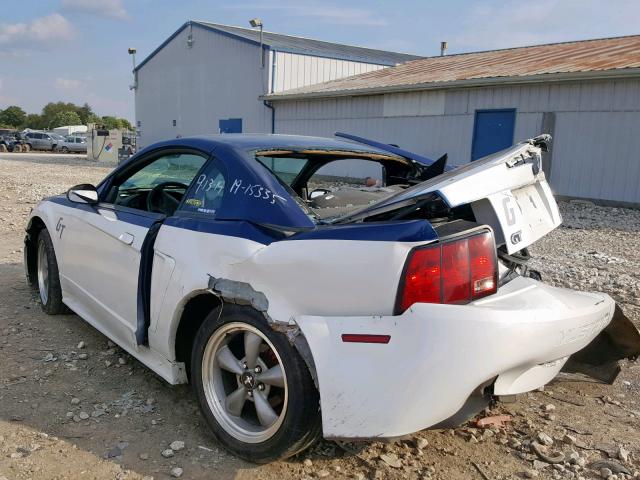 1FAFP42X11F230951 - 2001 FORD MUSTANG GT WHITE photo 3
