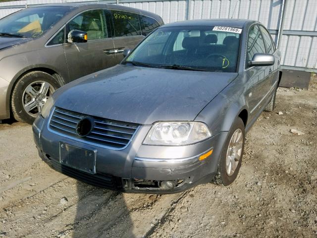 WVWPH23B32P441535 - 2002 VOLKSWAGEN PASSAT GLS GRAY photo 2